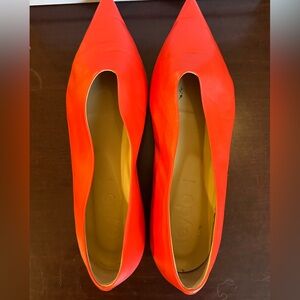 Aeyde red leather pointed toe flats 41.5